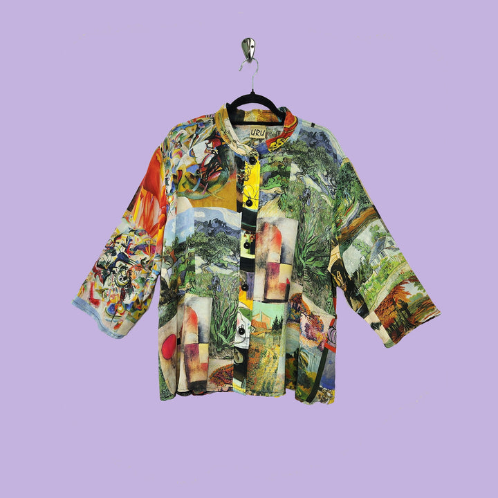 Venice Top in Timeless Multicolor Printed Silk