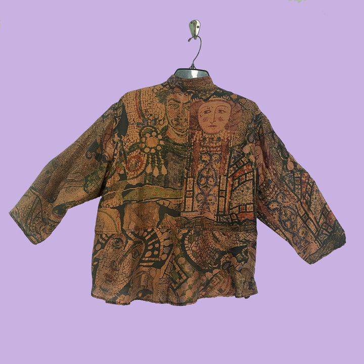 Venice Top in Mosaic Copper India Printed Silk