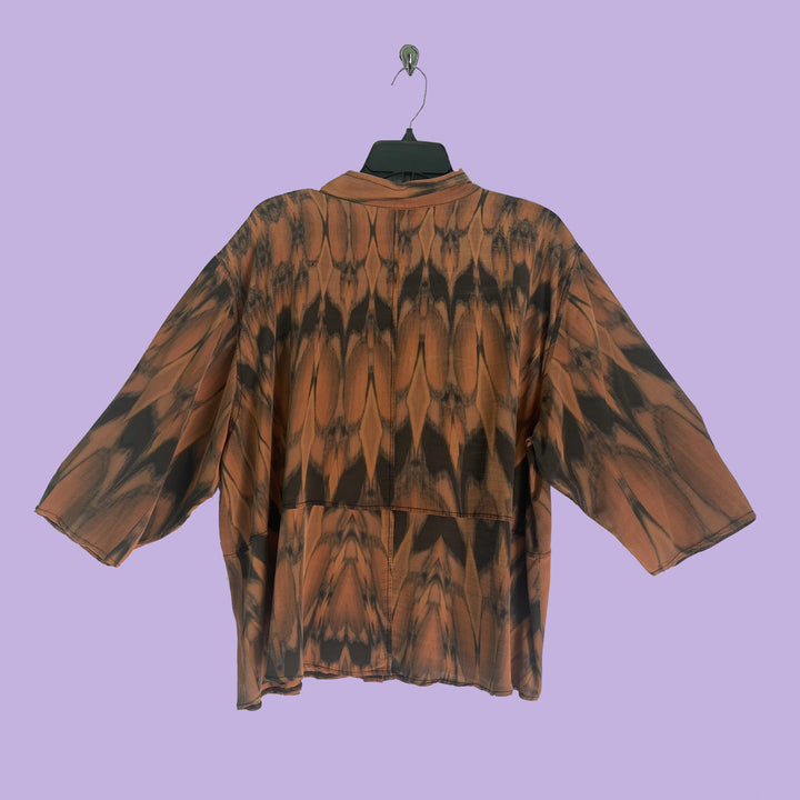 Venice Top in Tropical Rain Copper Printed Silk
