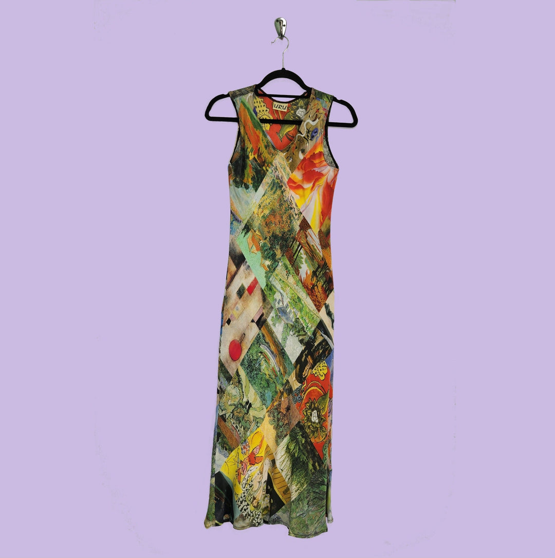 Cocktail Dress in Timeless Multicolor Printed Silk