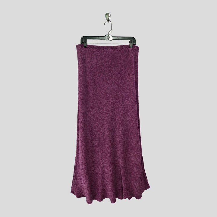 Long Skirt in Mulberry Textured Silk