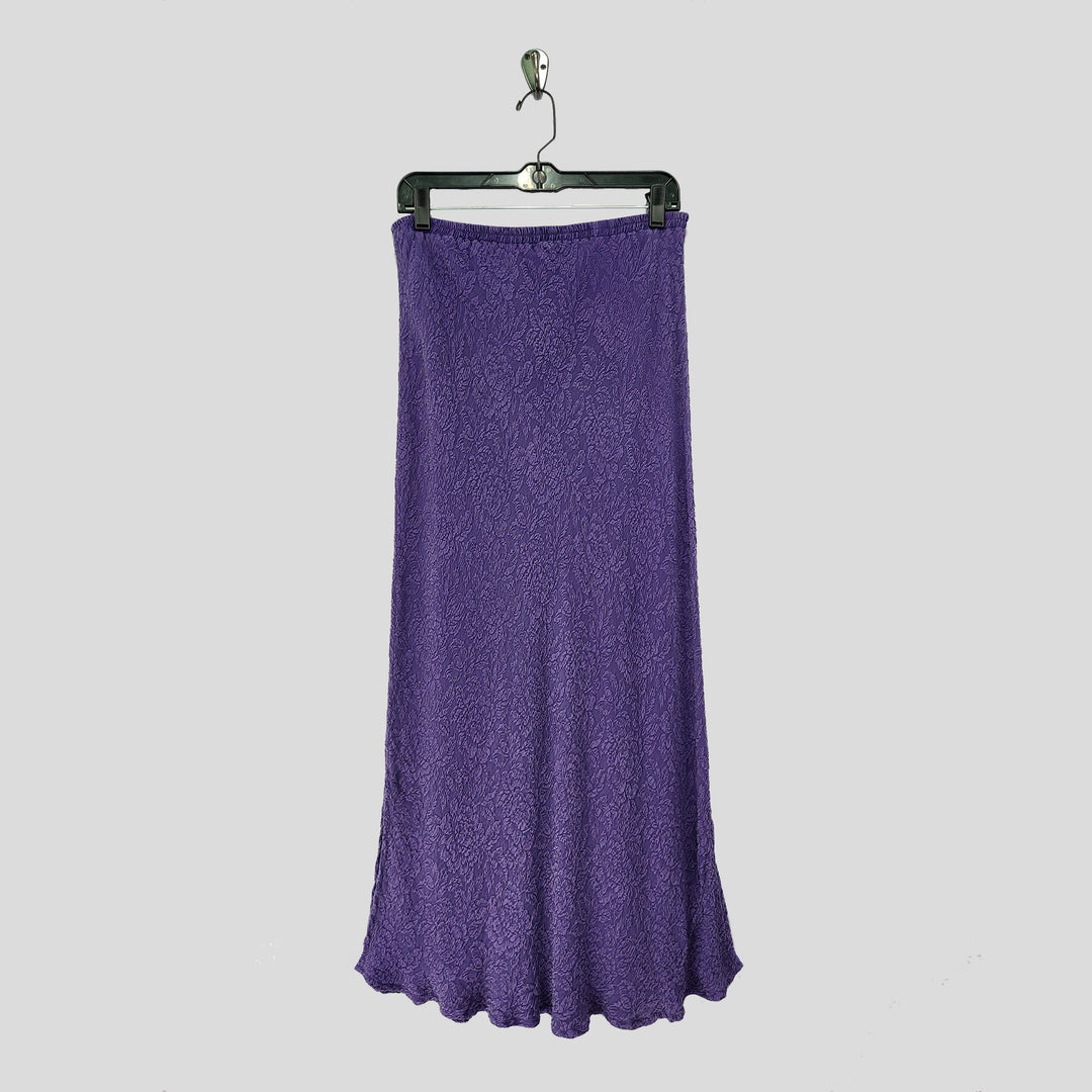 Long Skirt in Purple Textured Silk