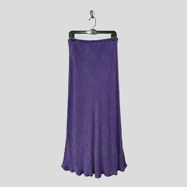 Long Skirt in Purple Textured Silk