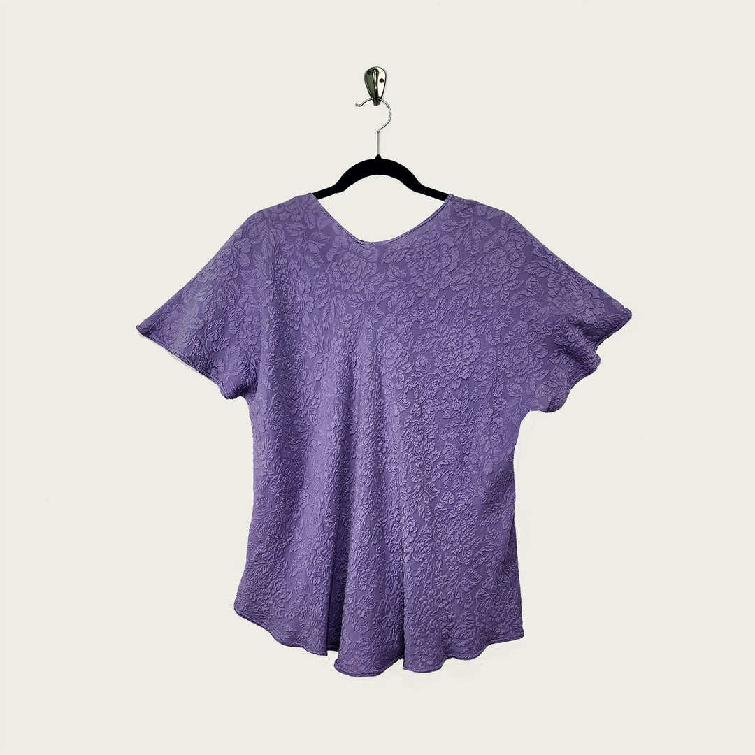 Bias Shell in Lilac Textured Silk