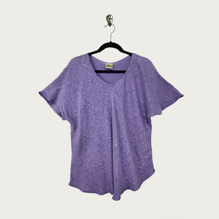 Bias Shell in Lilac Textured Silk