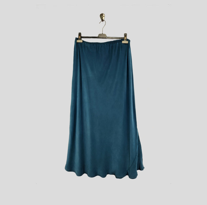MIDI SKIRT HIGH WAISTED CHARMEUSE SILK, FITS SIZE 14 TO 22, MORE COLORS
