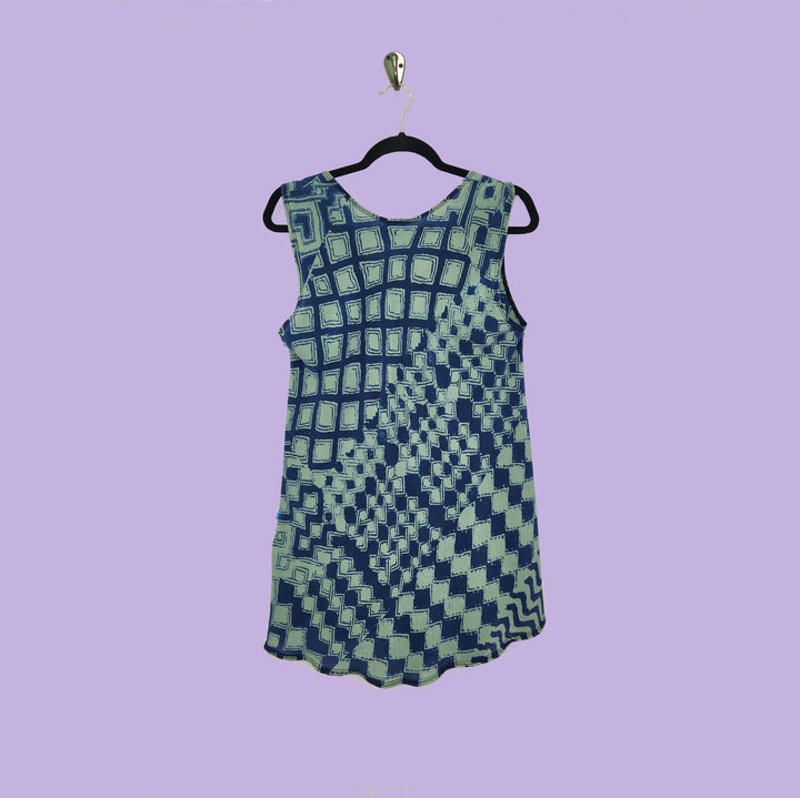 Bias Tank in Afibi Spruce Printed Silk