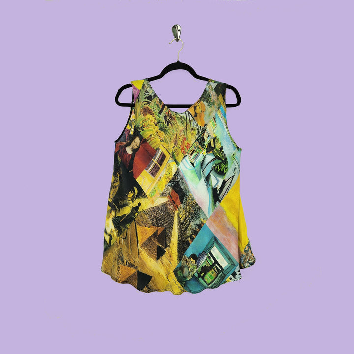 Bias Tank in Intuition Multicolor Printed Silk