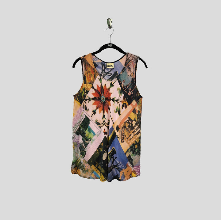 Bias Tank in Intuition Pink Printed Silk