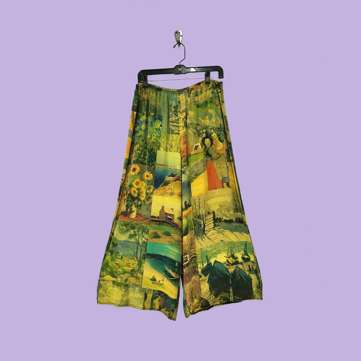 Boat Pants in Last Impression Gold Printed Silk