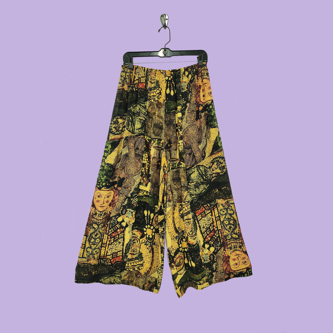 Boat Pants in Mosaic Gold Printed Silk