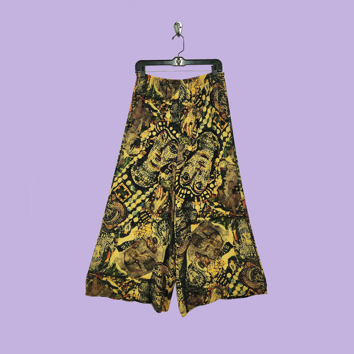 Boat Pants in Mosaic Gold Printed Silk