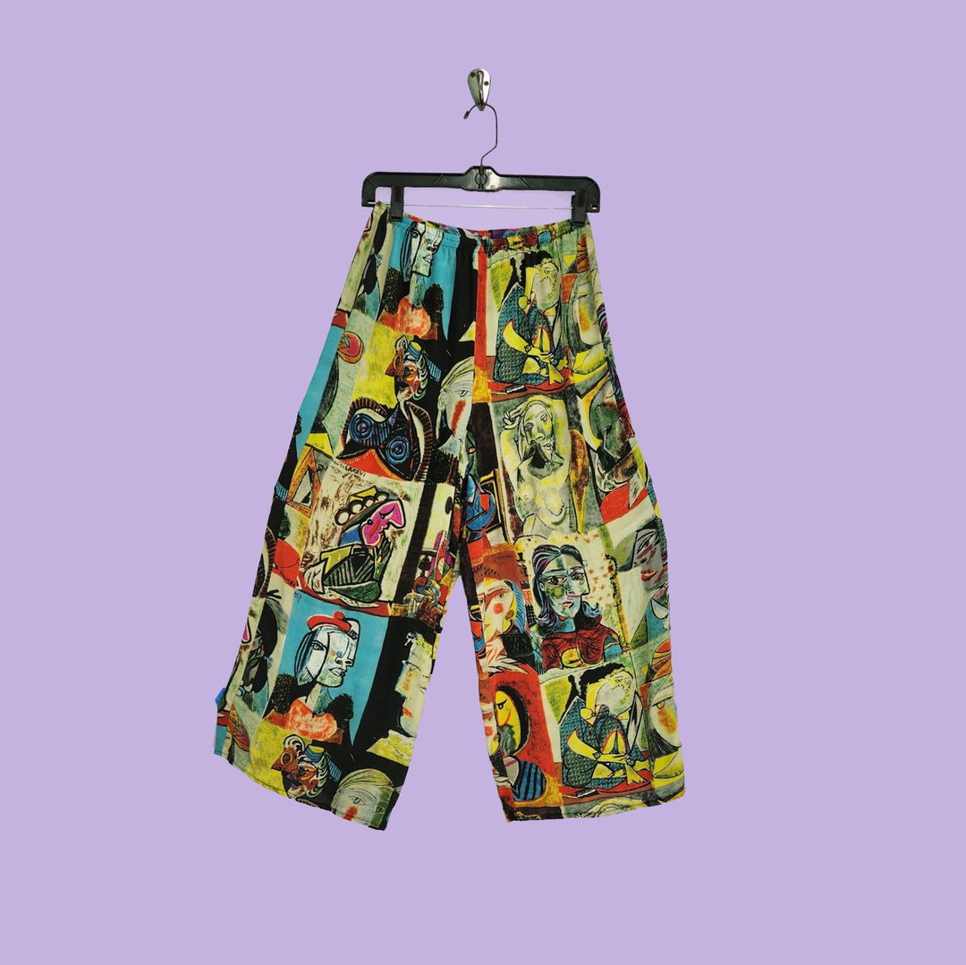 Boat Pants in Picasso Multicolor Printed Silk
