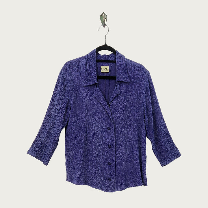 Camp Shirt in Iris Textured Silk