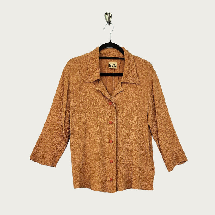 Camp Shirt in Spice Textured Silk