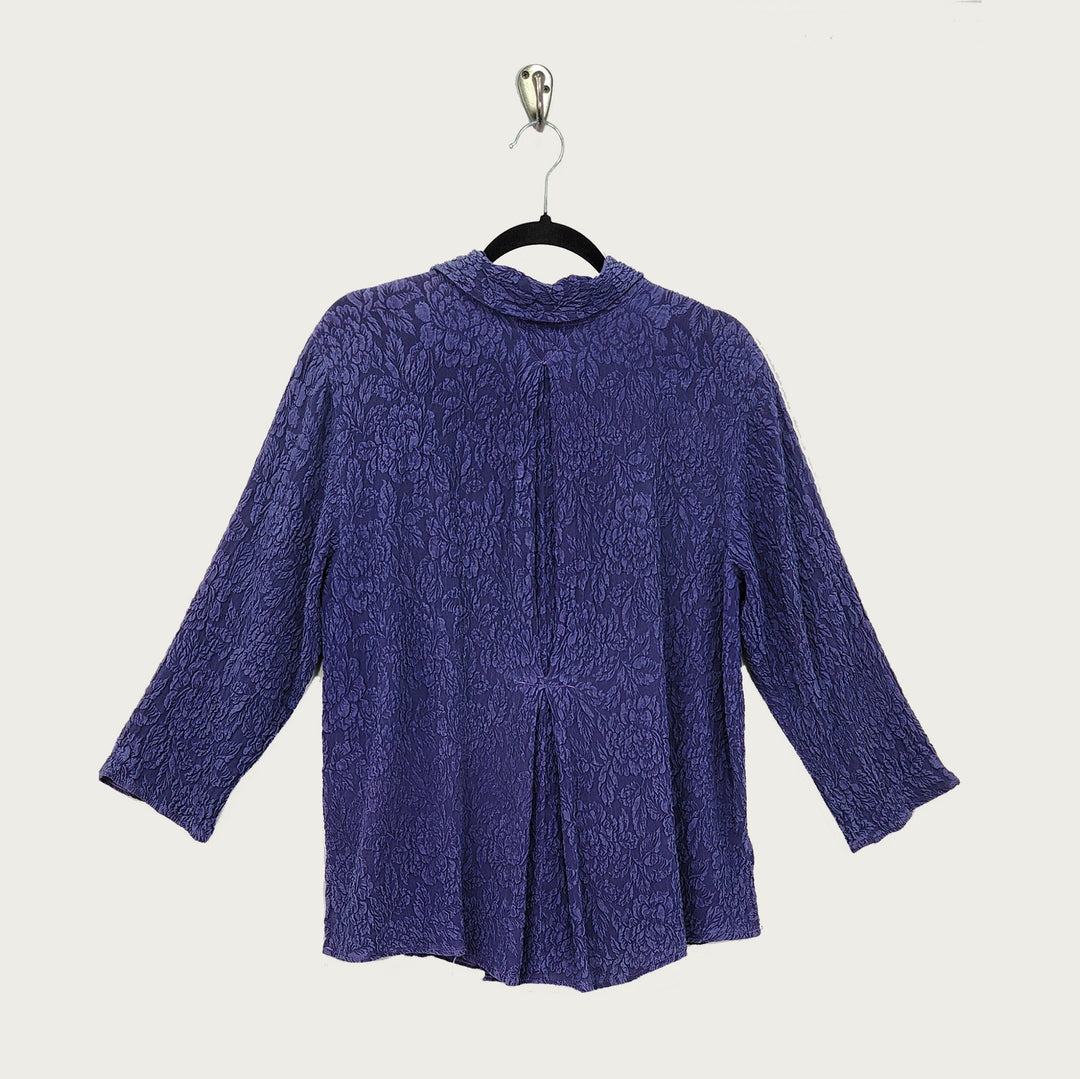 Camp Shirt in Iris Textured Silk