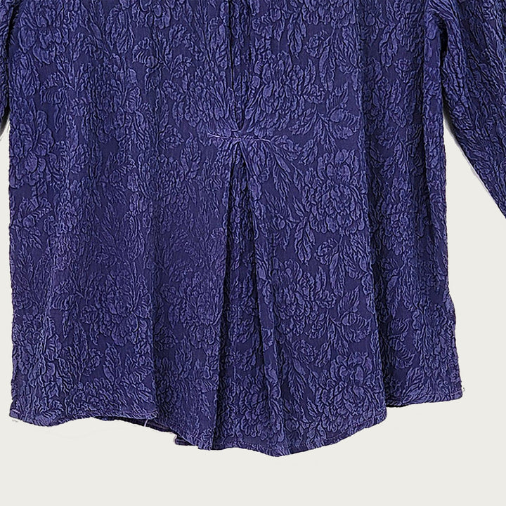 Camp Shirt in Iris Textured Silk