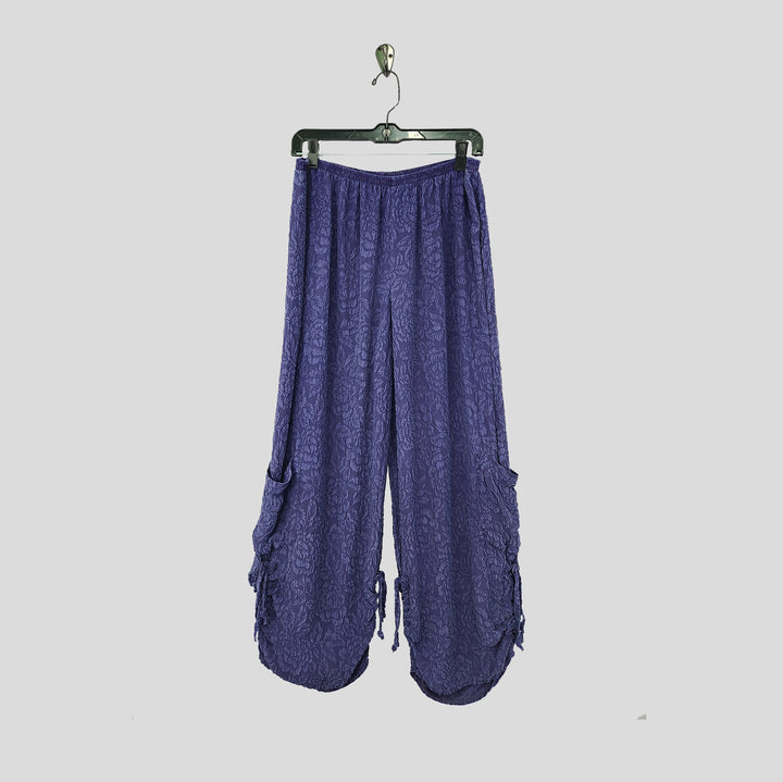 Cargo Pants in Iris Textured Silk