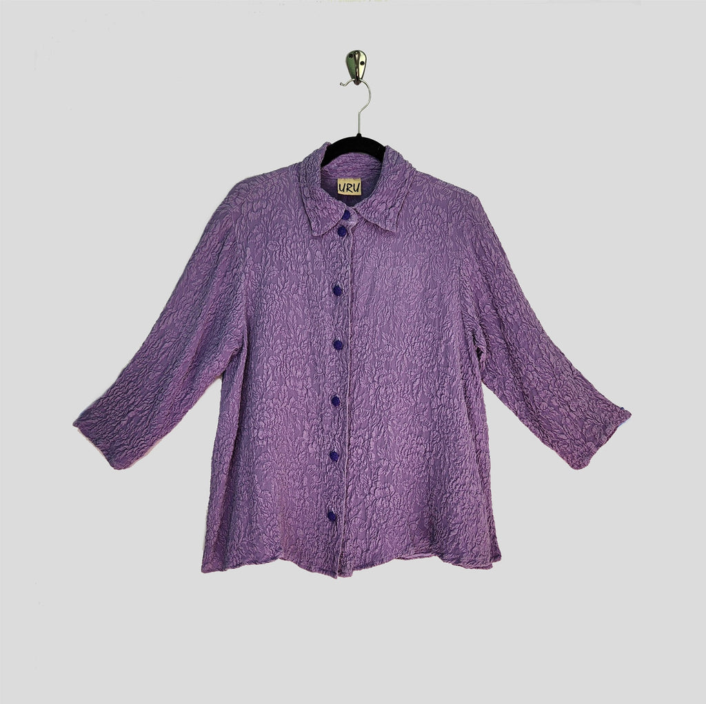 Country Shirt in Lilac Textured Silk – Uru Project