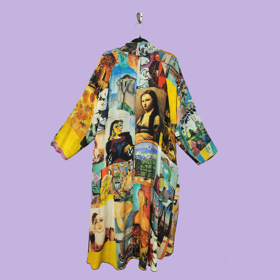 Dream Coat in Intuition Multicolor Printed Silk