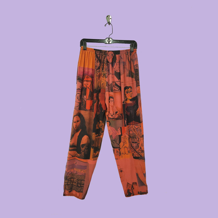 Pencil Pants in Intuition Coral Printed Silk