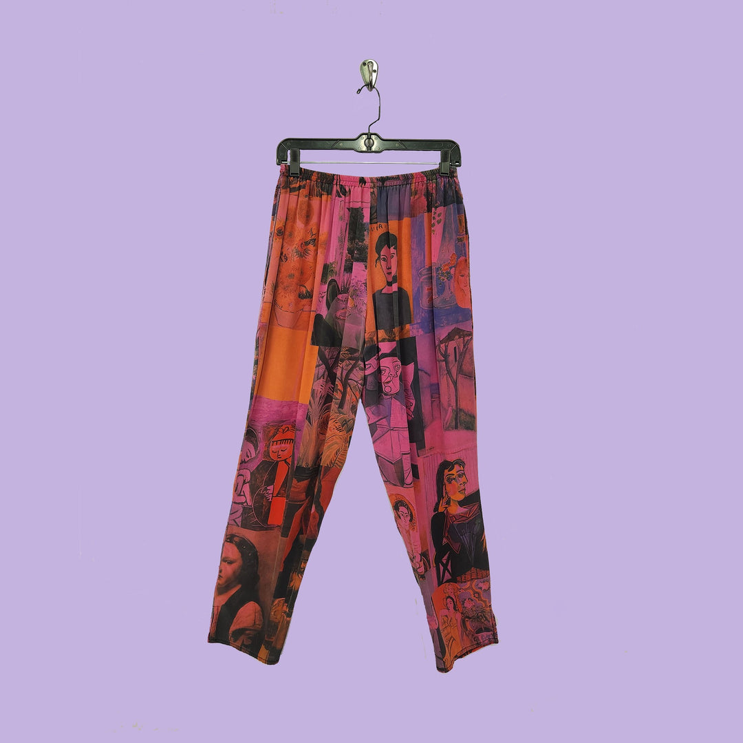 Pencil Pants in Intuition Pink Printed Silk