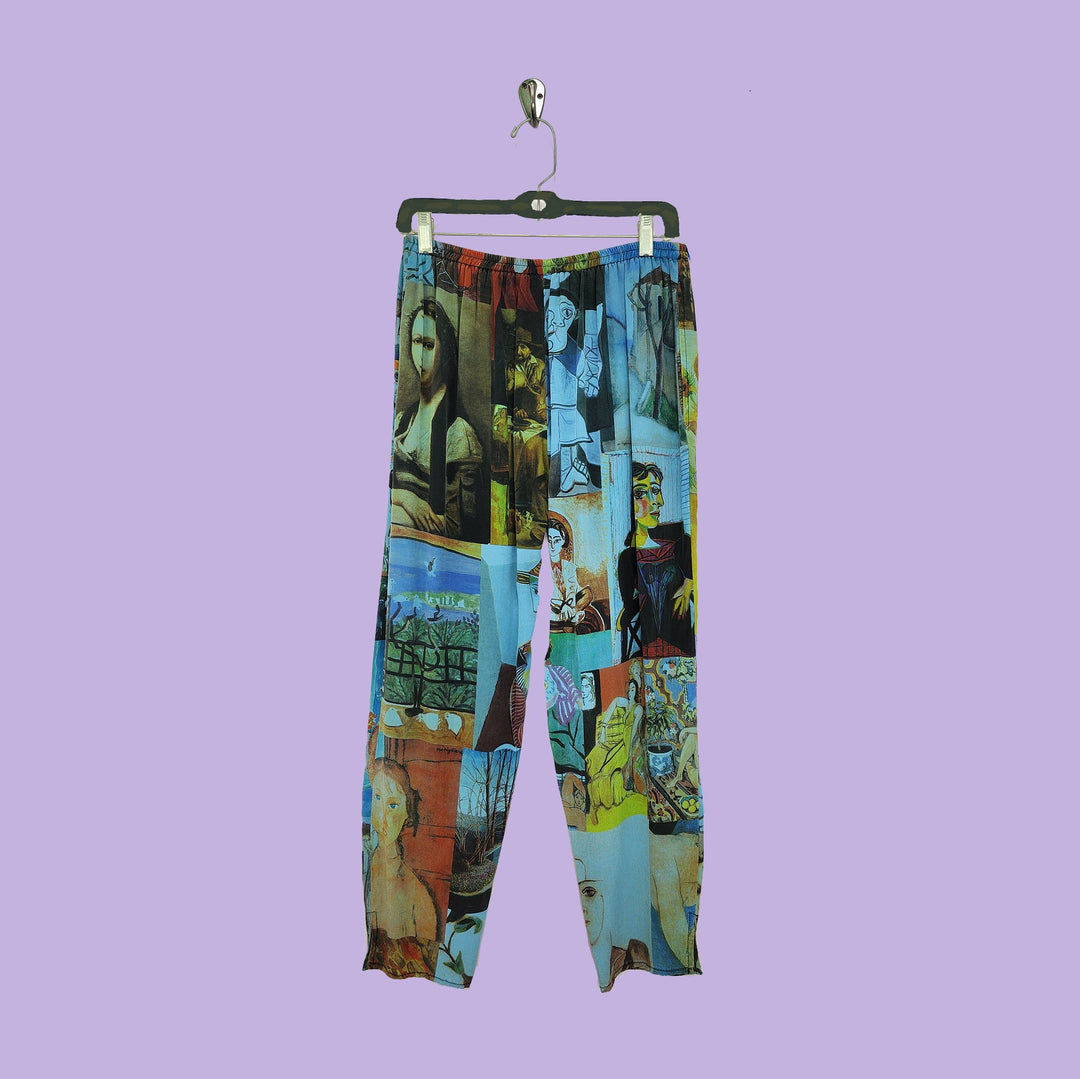 Pencil Pants in Intuition Blue Printed Silk