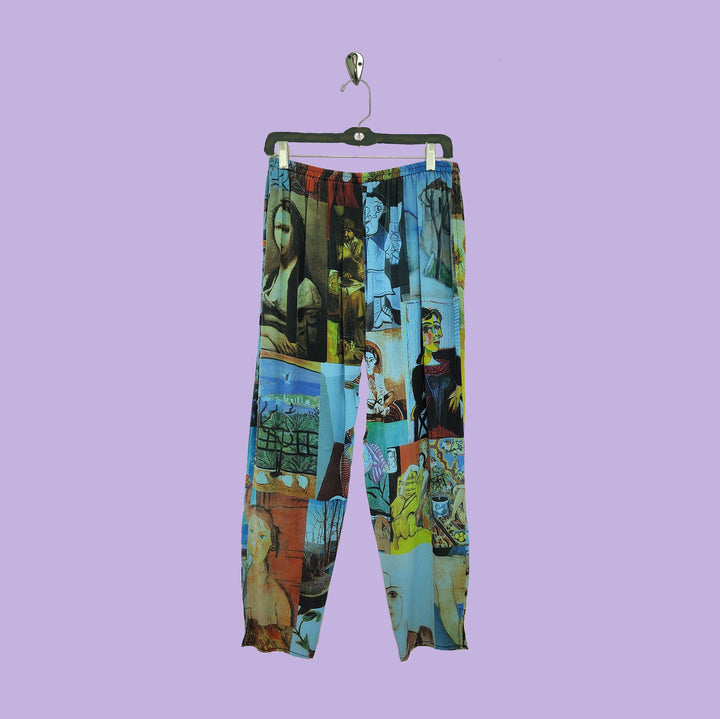 Pencil Pants in Intuition Blue Printed Silk