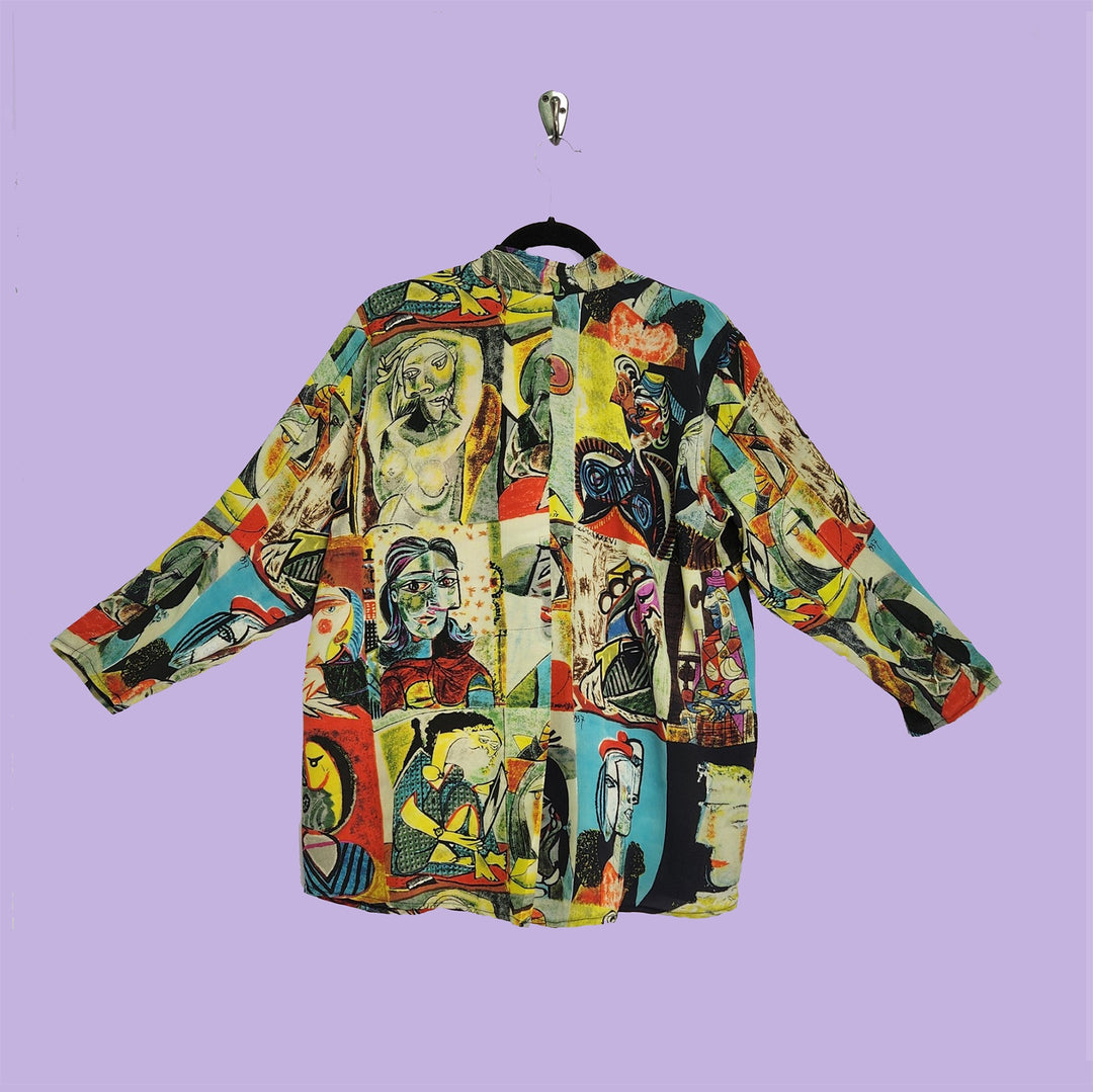 Riviera Jacket in Picasso Multicolor Printed Silk
