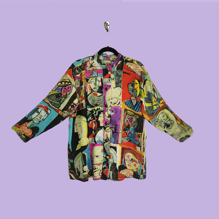 Riviera Jacket in Picasso Multicolor Printed Silk