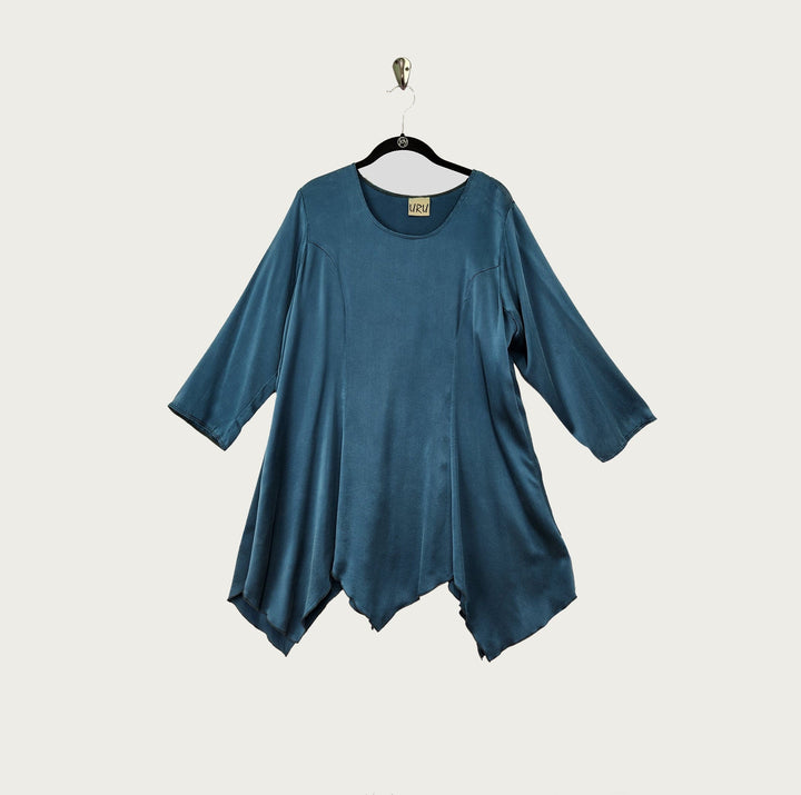 Sunday Smock in Bahama Blue Charmeuse Silk