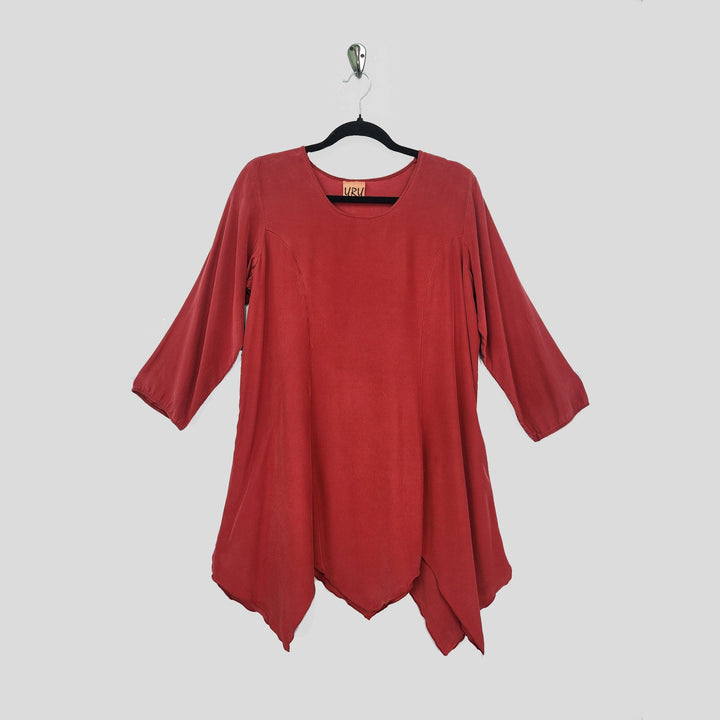 Sunday Smock in Red Charmeuse Silk