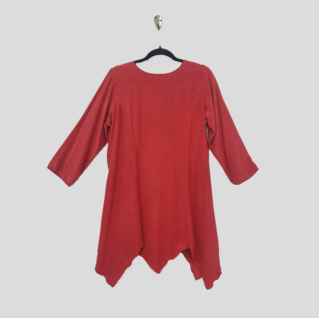 Sunday Smock in Red Charmeuse Silk