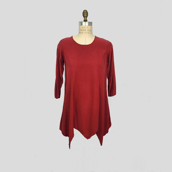 Sunday Smock in Red Charmeuse Silk