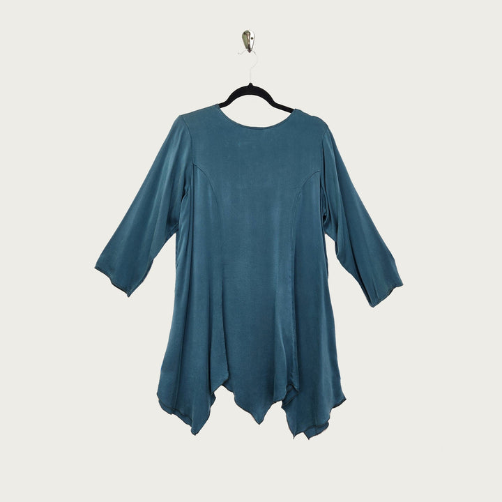 Sunday Smock in Bahama Blue Charmeuse Silk