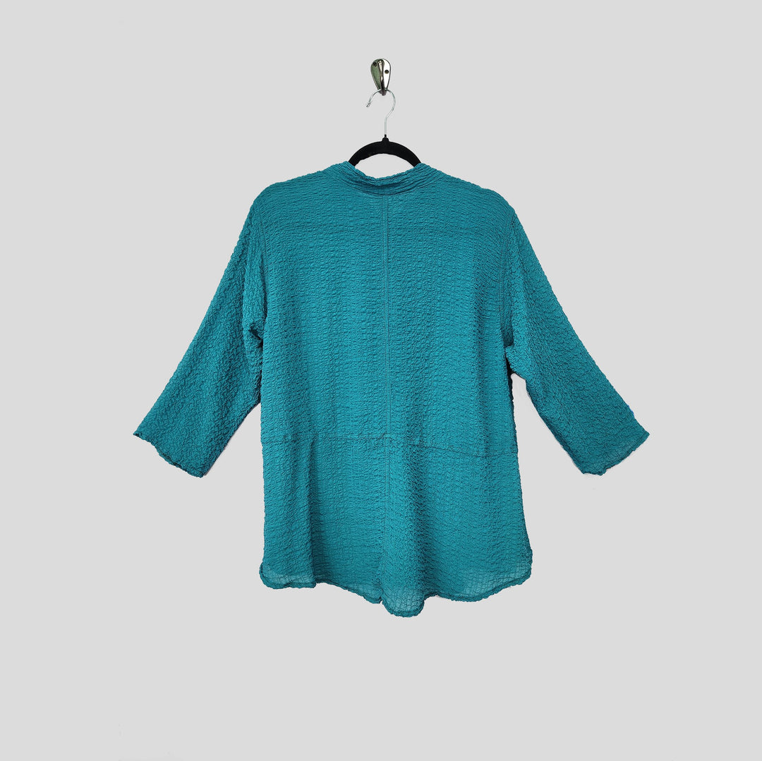 Venice Top in Turquoise Braided Silk