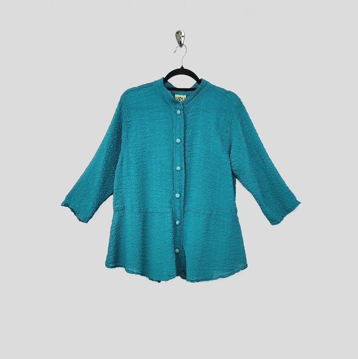 Venice Top in Turquoise Braided Silk